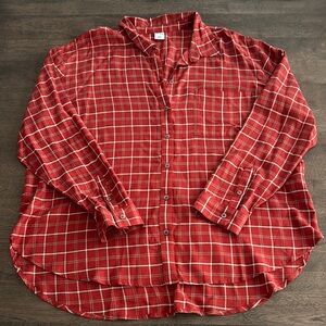 NWOT Red Plaid button down shirt